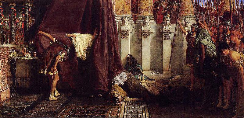 Sir Lawrence Alma-Tadema,OM.RA,RWS Ave, Caesar, Saturnalia china oil painting image